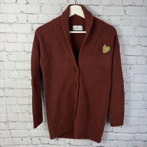Never a Wallflower Cashmere Embellished Heart Cardigan Size XS